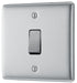 Metallic light switch on a white background profile