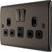 BG Nexus Metal Black Nickel 13A Double USB Socket with 12W A+C Ports right side NBN22UAC12B Available from RS Electrical Supplies