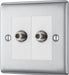 BG Nexus Metal Brushed Steel Double Satellite Socket NBS642W additional product image 3