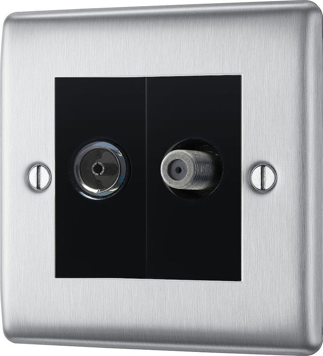 BG Nexus Metal Brushed Steel TV & Satellite Socket NBS65B additional product image 3