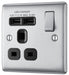 BG Nexus Metal Brushed Steel 13A Single USB Socket NBS21U2B additional product image 3