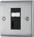 BG Nexus Metal Brushed Steel RJ45 Cat5E Data Outlet NBSRJ451B Available from RS Electrical Supplies