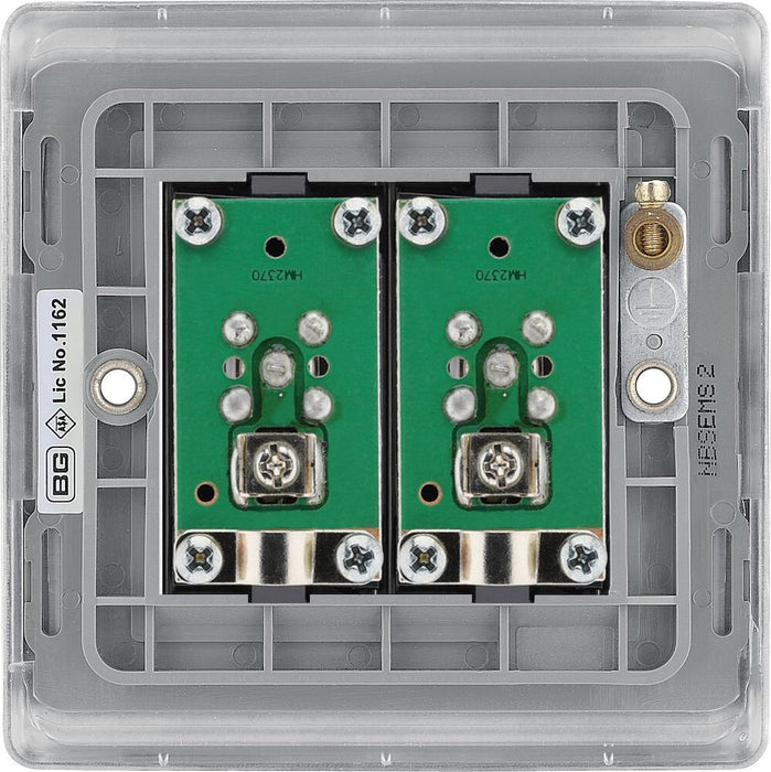 BG Nexus Metal Brushed Steel Double Satellite Socket NBS642B additional product image 4