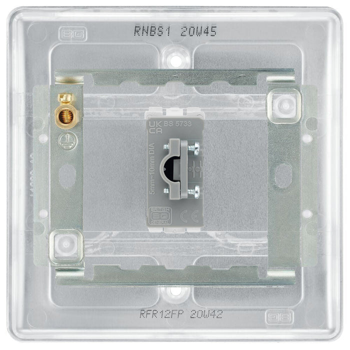 BG Nexus Metal Brushed Steel Flex Outlet NBSFLEX Available from RS Electrical Supplies