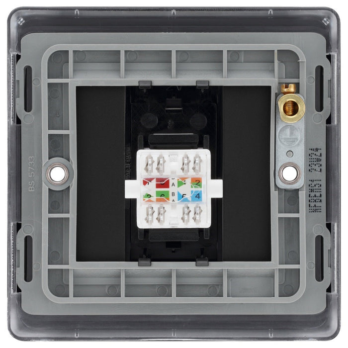 BG Nexus Metal Matt Black RJ45 Cat6A Socket NFBRJ4516AB back side
