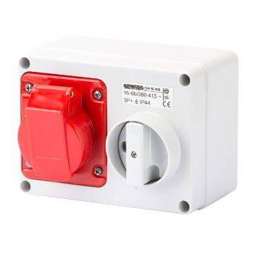 Gewiss Interlocked Switched Socket 16A 3P & E 415V GW66008
