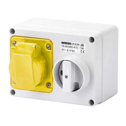 Gewiss Interlocked Switched Socket 32A 2P & E 110V GW66012