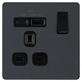 BG Evolve Matt Grey 13A A+C USB Socket PCDMG21UAC18B