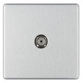 Knightsbridge Unisolated Coaxial TV Outlet, Brushed Chrome SF0100BC