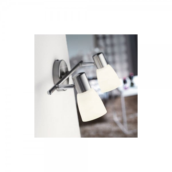 Nordlux Lissabon 2 Rail Wall Light, Brushed Steel 74790033