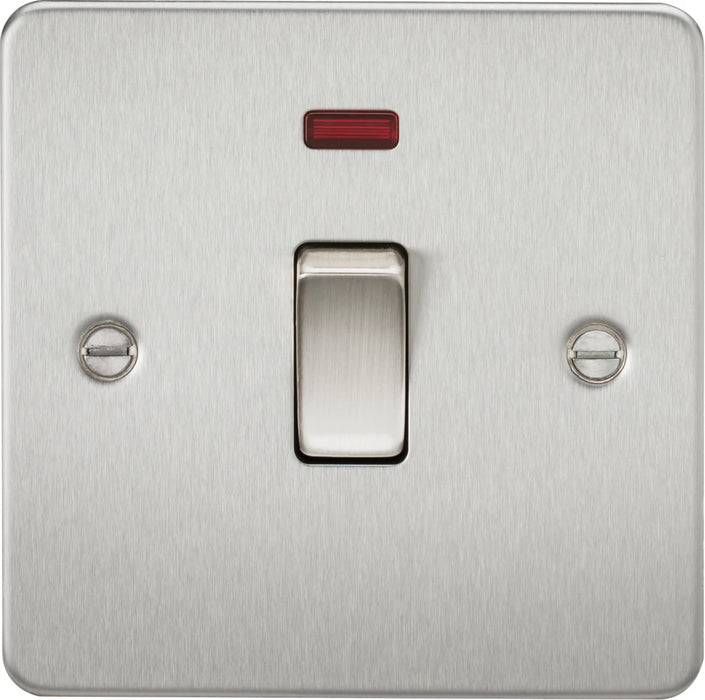 Knightsbridge 1G 20A DP Switch With Neon, Brushed Chrome SF8341NBC