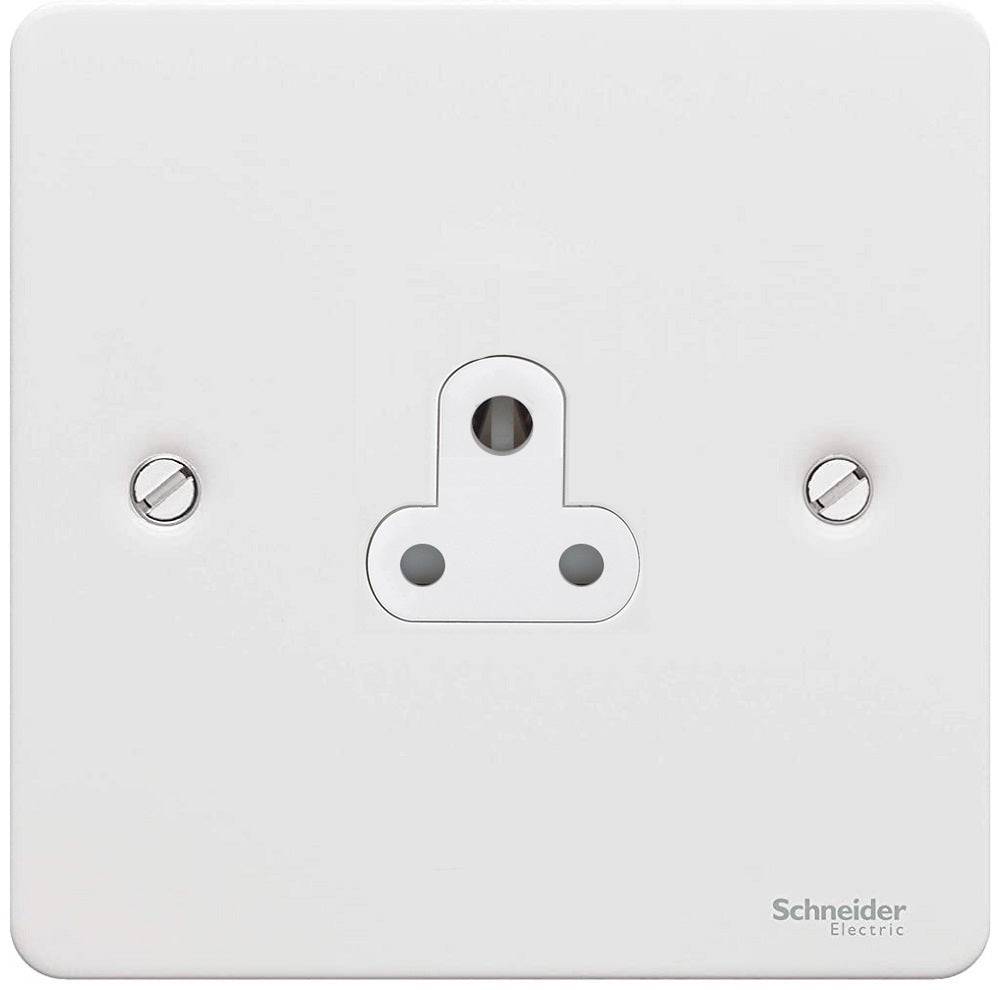 Schneider Ultimate Flat Plate White Metal 2A Unswitched Socket