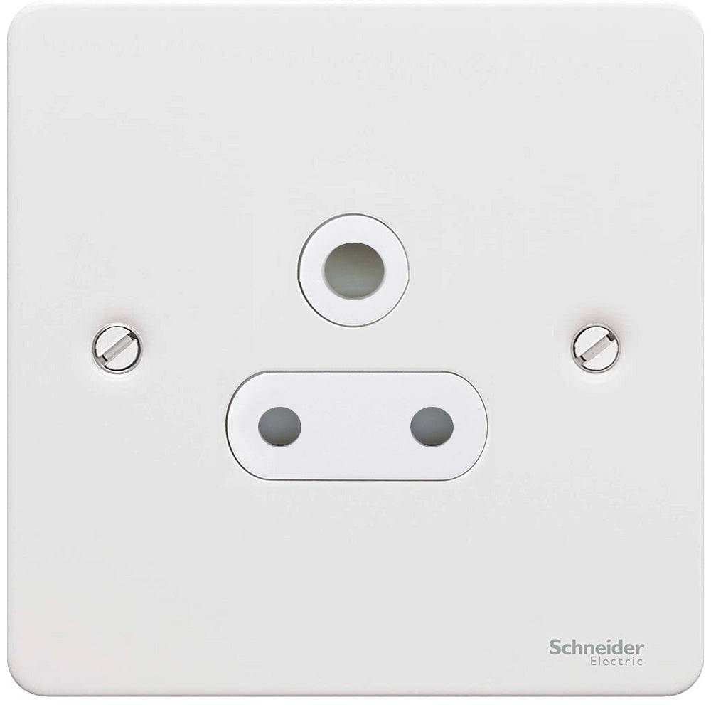Schneider Ultimate Flat Plate White Metal 5A Unswitched Socket