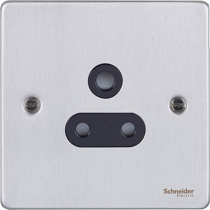 Schneider Ultimate Low Profile Brushed Chrome 5A Unswitched Socket GU3580BBC