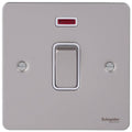 Schneider Ultimate Flat Plate Pearl Nickel 20A Double Pole Switch Neon GU2211WPNAvailable from RS Electrical
