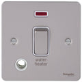 Schneider Ultimate Flat Plate Pearl Nickel 20A DP Switch Neon, Flex & Water Heater GU2214WHWPNAvailable from RS Electrical