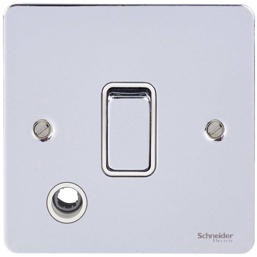 Schneider Ultimate Flat Plate Polished Chrome 20A Double Pole Switch Flex GU2213WPCAvailable from RS Electrical Supplies