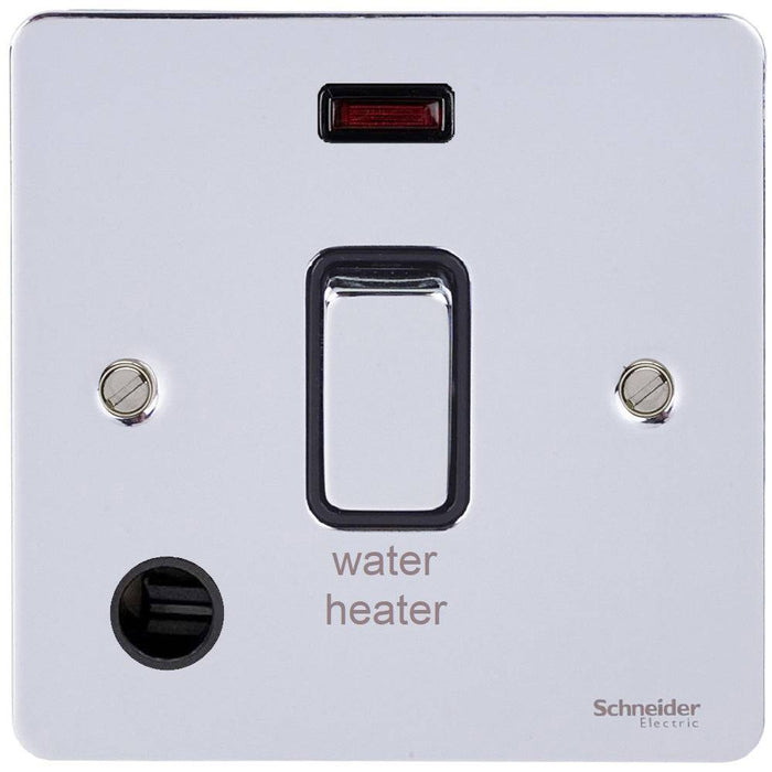 Schneider Ultimate Flat Plate Polished Chrome 20A DP Switch Neon, Flex  & Water Heater GU2214WHBPC