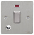 Schneider Ultimate Flat Plate Stainless Steel 20A Double Pole Switch Flex & Neon GU2214WSSAvailable from RS Electrical 