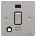 Schneider Ultimate Flat Plate Stainless Steel 20A DP Switch Neon, Flex  & Water Heater GU2214WHBSSAvailable from RS Electrical 