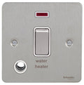Schneider Ultimate Flat Plate Stainless Steel 20A DP Switch Neon, Flex  & Water Heater GU2214WHWSSAvailable from RS Electrical 