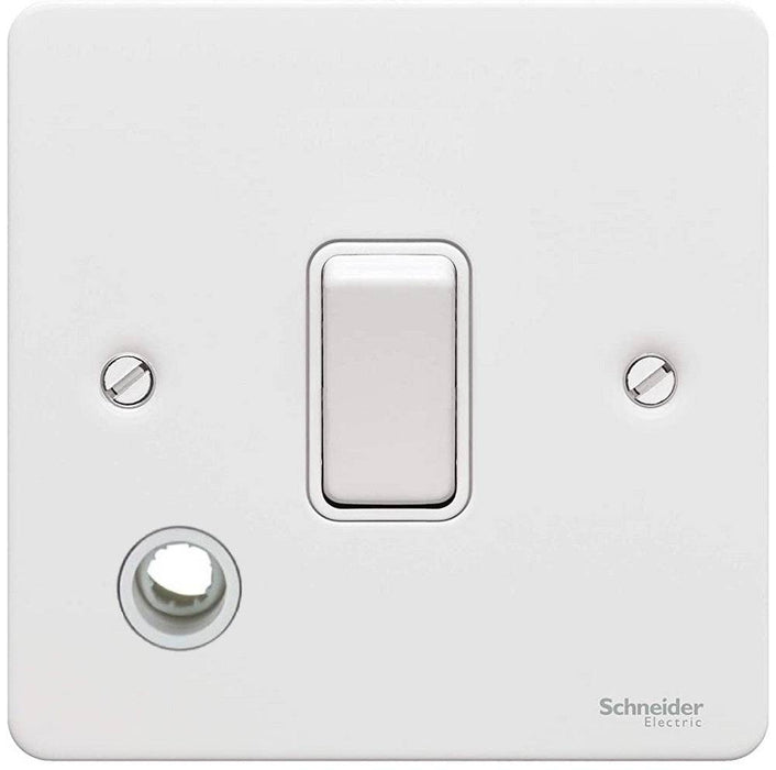 Schneider Ultimate Flat Plate White Metal 20A Double Pole Switch Flex GU2213WPW