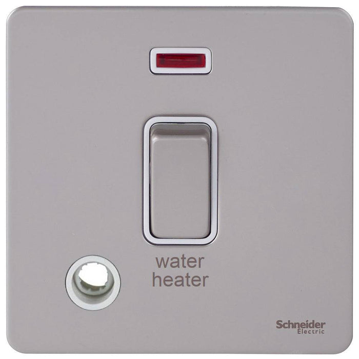 Schneider Ultimate Screwless Pearl Nickel 20A DP Switch with Flex and Marked Water Heater GU2414WHWPN