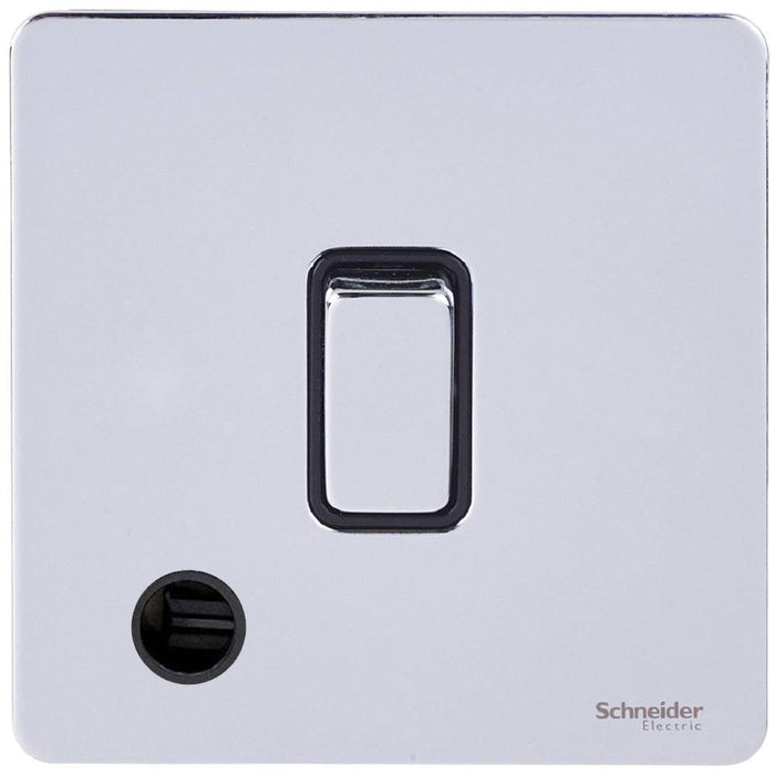 Schneider Ultimate Screwless Polished Chrome 20A Double Pole Switch with Flex GU2413BPC