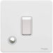 Schneider Ultimate Screwless White Metal 20A Double Pole Switch with Flex GU2413WPW Available from RS Electrical Supplies