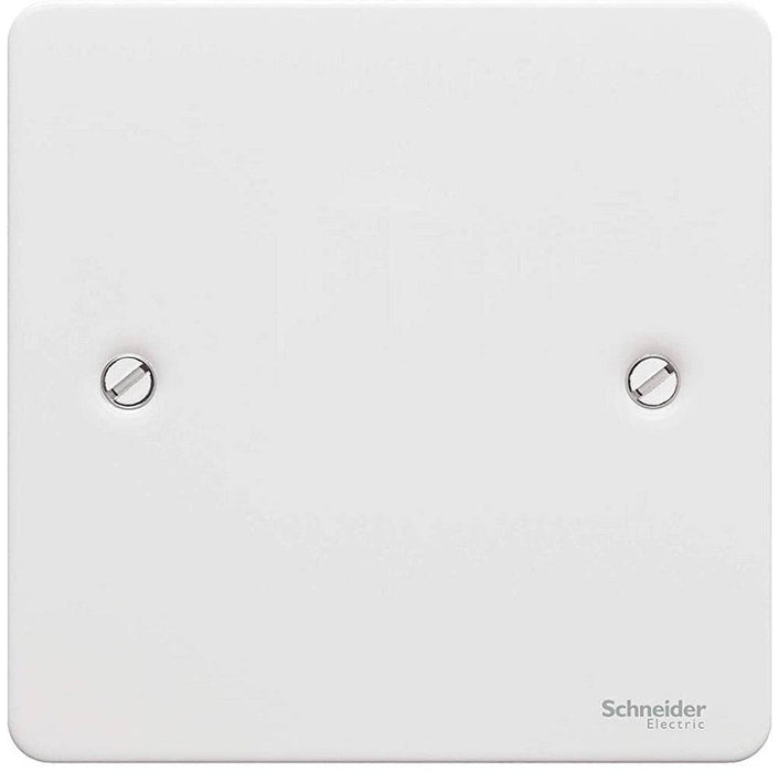 Schneider Ultimate Flat Plate White Metal Single Blank Plate GU8210PW