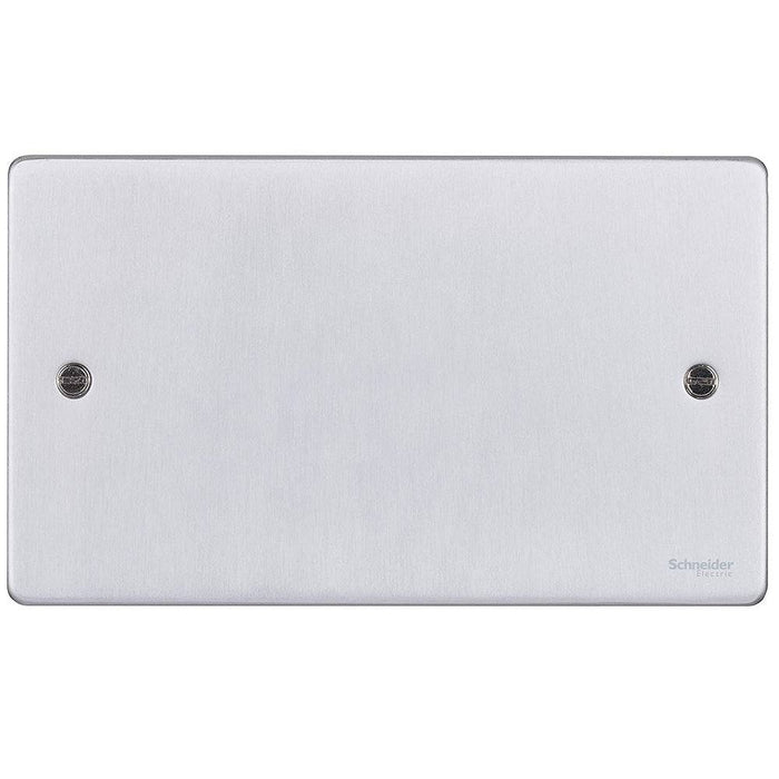 Schneider Ultimate Low Profile Brushed Chrome Double Blank Plate GU8520BC