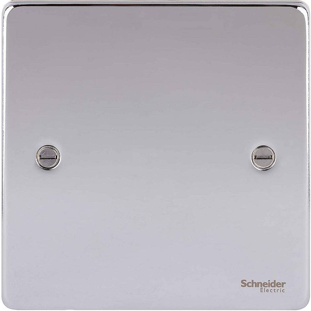 Schneider Electric Ultimate Low Profile Blindplatte, Poliertes Chrom – Flache Abdeckung Für Steckdosen, 5 Mm Tiefe