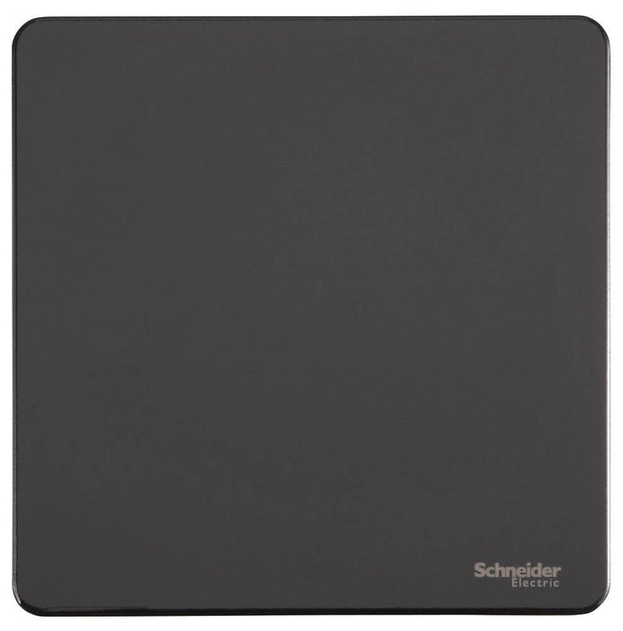 Schneider Ultimate Screwless Black Nickel Single Blank Plate GU8410BN