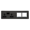 Schneider Ultimate Flat Plate Black Nickel 13A Double Socket Combination Plate GU32202DMPBBN