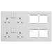 Schneider Ultimate Screwless White Metal Double Socket Combination Plate GU34204DMPWPW Available from RS Electrical Supplies