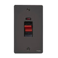 Schneider Ultimate Flat Plate Black Nickel 50A DP Control Switch With Neon GU4221BBN