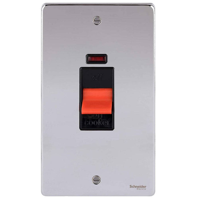 Schneider Ultimate Low Profile Polished Chrome 50A DP Control Switch With Neon GU4521BPC