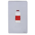 Schneider Ultimate Screwless Polished Chrome 50A DP Control Switch With Neon GU4421WPCAvailable from RS Electrical Supplies