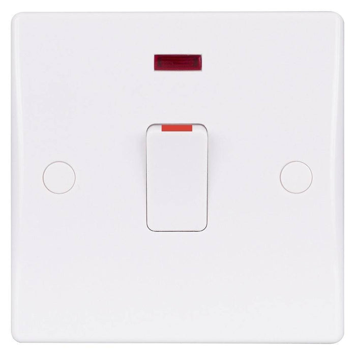 Schneider Ultimate Slimline White 32A DP Control Switch With Neon GU4031