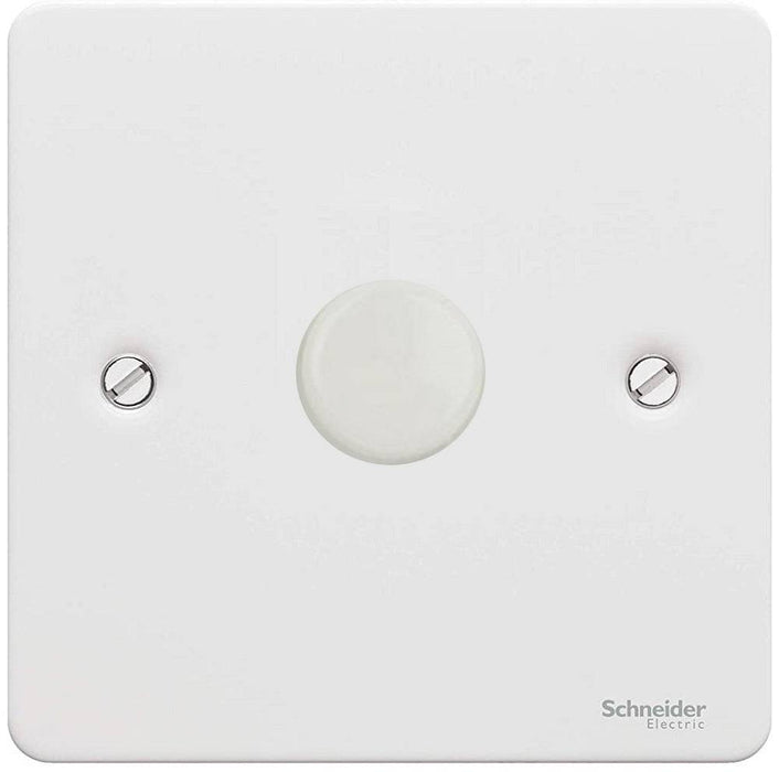 Schneider Ultimate Flat Plate White Metal 1G 2W LED 100W Dimmer Switch GU6212LMPW