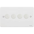 Schneider Ultimate Flat Plate White Metal 4G 2W 250W Dimmer Switch GU6242CPW