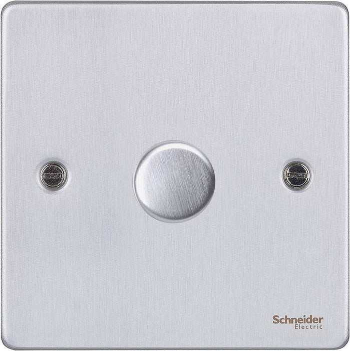 Schneider Ultimate Low Profile Brushed Chrome 1G 2W 400W Dimmer Switch GU6512CBC