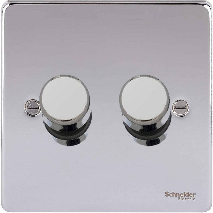 Schneider Ultimate Low Profile Polished Chrome 2G 2W 250W Dimmer Switch GU6522CPC