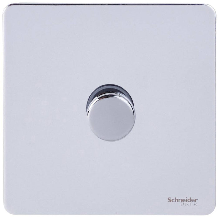 Schneider Ultimate Screwless Polished Chrome 1G 2W 400W Dimmer Switch GU6412CPC
