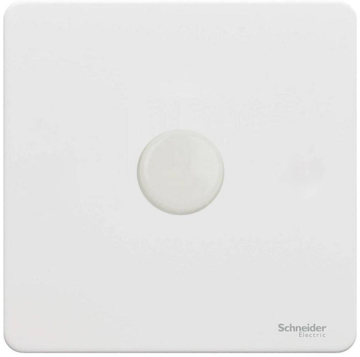 Schneider Ultimate Screwless White Metal 1G 2W 400W Dimmer Switch GU6412CPW