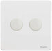 Schneider Ultimate Screwless White Metal 2G 2W LED 100W Dimmer Switch GU6422LMPW Available from RS Electrical Supplies