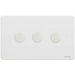 Schneider Ultimate Screwless White Metal 3G 2W LED 100W Dimmer Switch GU6432LMPW Available from RS Electrical Supplies