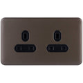 Schneider Lisse Deco Mocha Bronze 13A Double Unswitched Socket GGBL3060BMBS