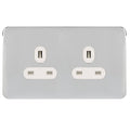 Schneider Lisse Deco Polished Chrome 13A Double Unswitched Socket GGBL3060WPCSAvailable from RS Electrical Supplies
