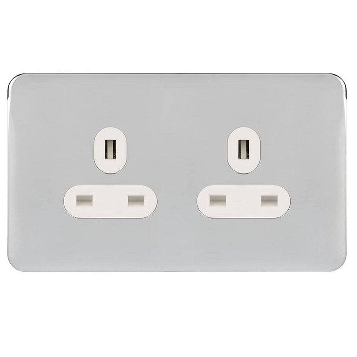 Schneider Lisse Deco Polished Chrome 13A Double Unswitched Socket GGBL3060WPCS